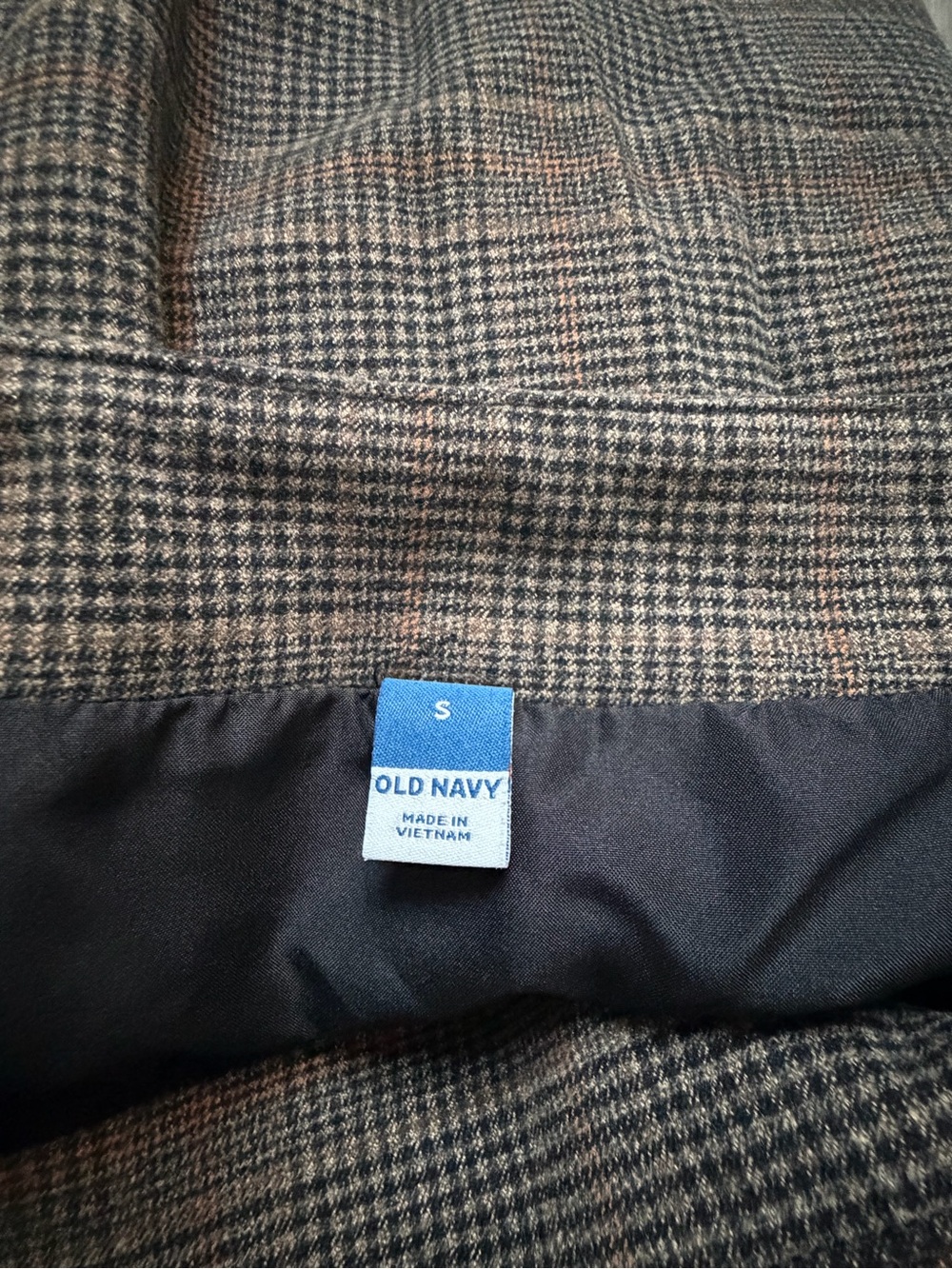 Old Navy Brown Plaid Mini Skirt with Front Slit - Picture 3 of 3